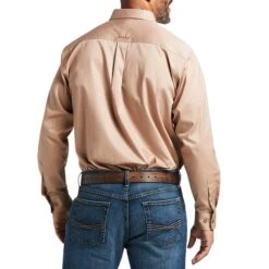 Ariat Men's Solid Khaki Twill Shirt -Ariat 10000505 back