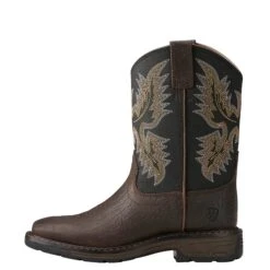 Ariat Kid's Brown And Black Workhog Square Toe Boot -Ariat 10021452 side