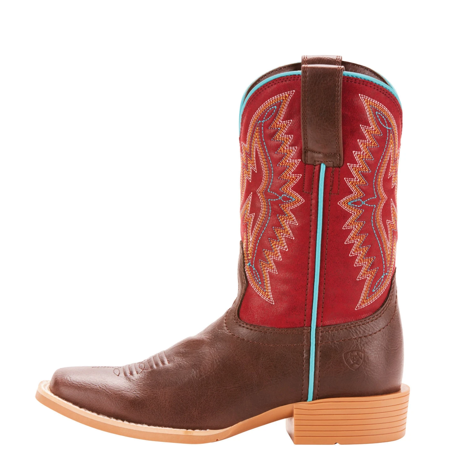 Ariat Kids Chocolate And Maroon Bristo Square Toe Boots 5 Ariat Kids Chocolate And Maroon Bristo Square Toe Boots - Image 3