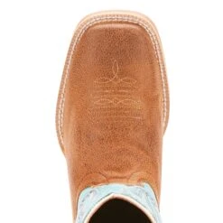 Ariat Kid's Tan And Blue Bristo Square Toe Boot -Ariat 10025167 toe