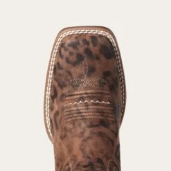 Ariat Women's Primetime Leopard Square Toe Western Boots -Ariat 10035935 toe warm