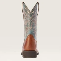 Ariat Women's Delilah Brown And Teal Square Toe Boots -Ariat 10042420 heel warm