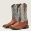 Ariat Women's Delilah Brown And Teal Square Toe Boots -Ariat 10042420 pair warm
