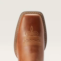 Ariat Women's Round Up Brown/Turquoise Square Toe Boots -Ariat 10042534 toe warm