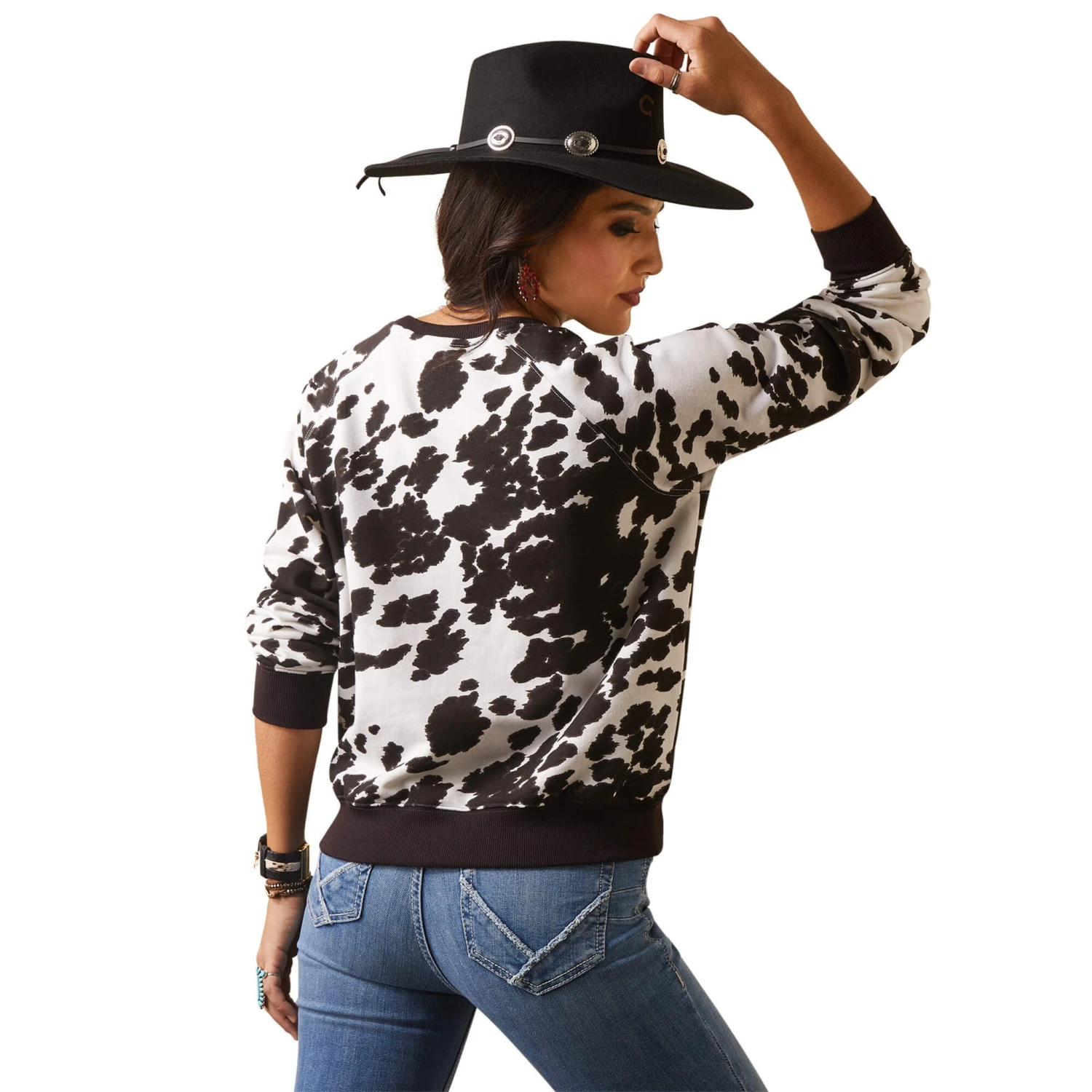 Ariat Women's Holstein Cow Sweatshirt 4 Ariat Women's Holstein Cow Sweatshirt - Image 2