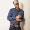 Ariat Blue Plaid Pro Series Long Sleeve Shirt -Ariat 10043861 01 warm
