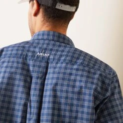 Ariat Blue Plaid Pro Series Long Sleeve Shirt -Ariat 10043861 back warm