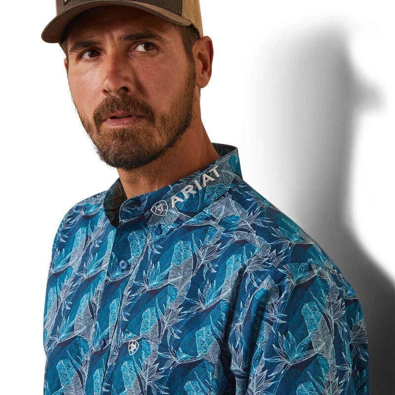 Ariat Men's Teal Team Hugh Shirt 6 Ariat Men's Teal Team Hugh Shirt - Image 4