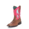 Ariat Kid's Brown And Hot Pink VentTek Square Toe Boots -Ariat 103389 ariat kids boots 10031489 brn pnk youth ventek 1 jpeg