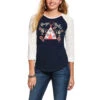 Ariat Women's White And Navy Navajo Nights Baseball Tee -Ariat 1280 AxzPRXk7h0N8