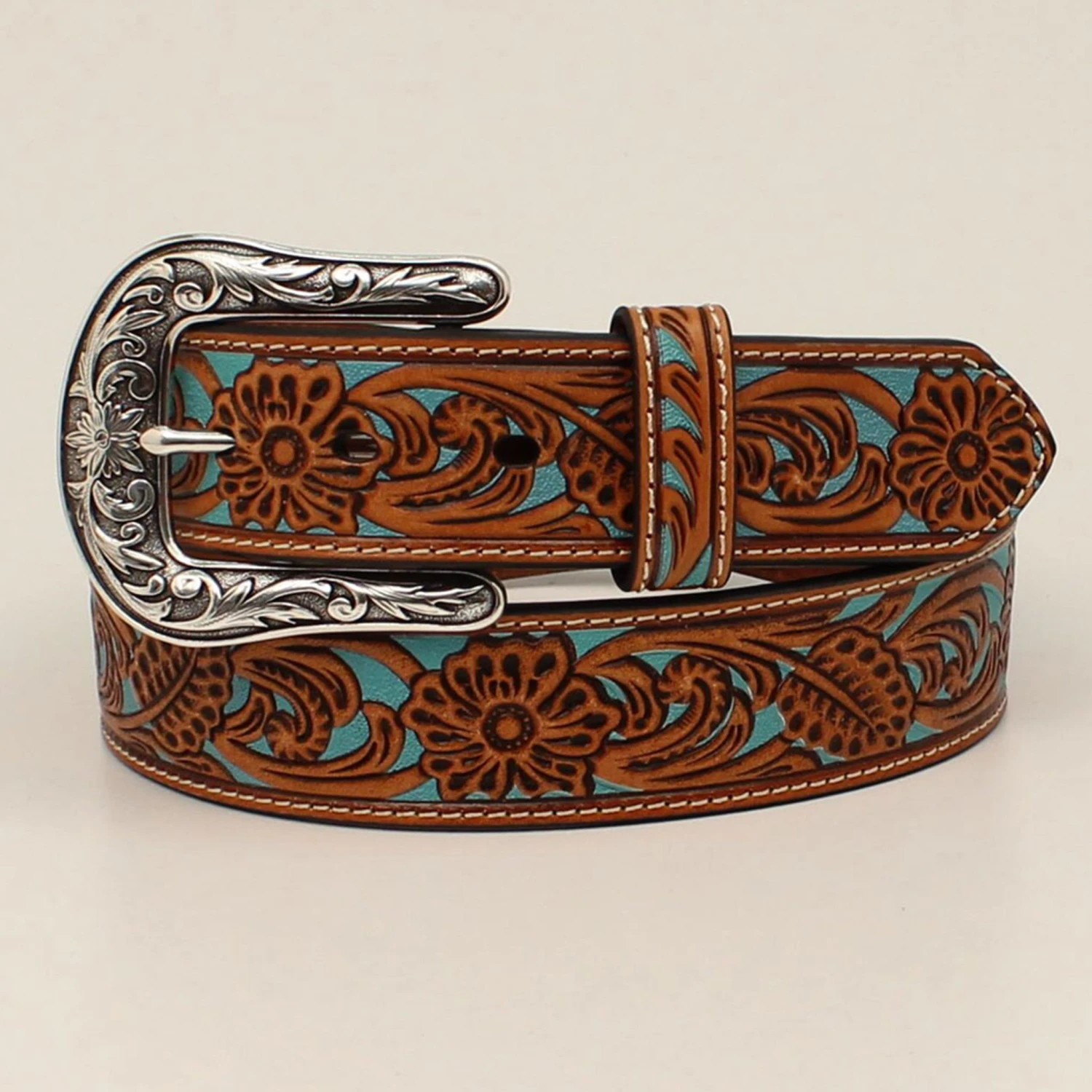 Ariat Women's Floral Underlay Belt 3 Ariat Women's Floral Underlay Belt