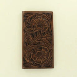 Ariat Brown Embossed Floral Leather Wallet