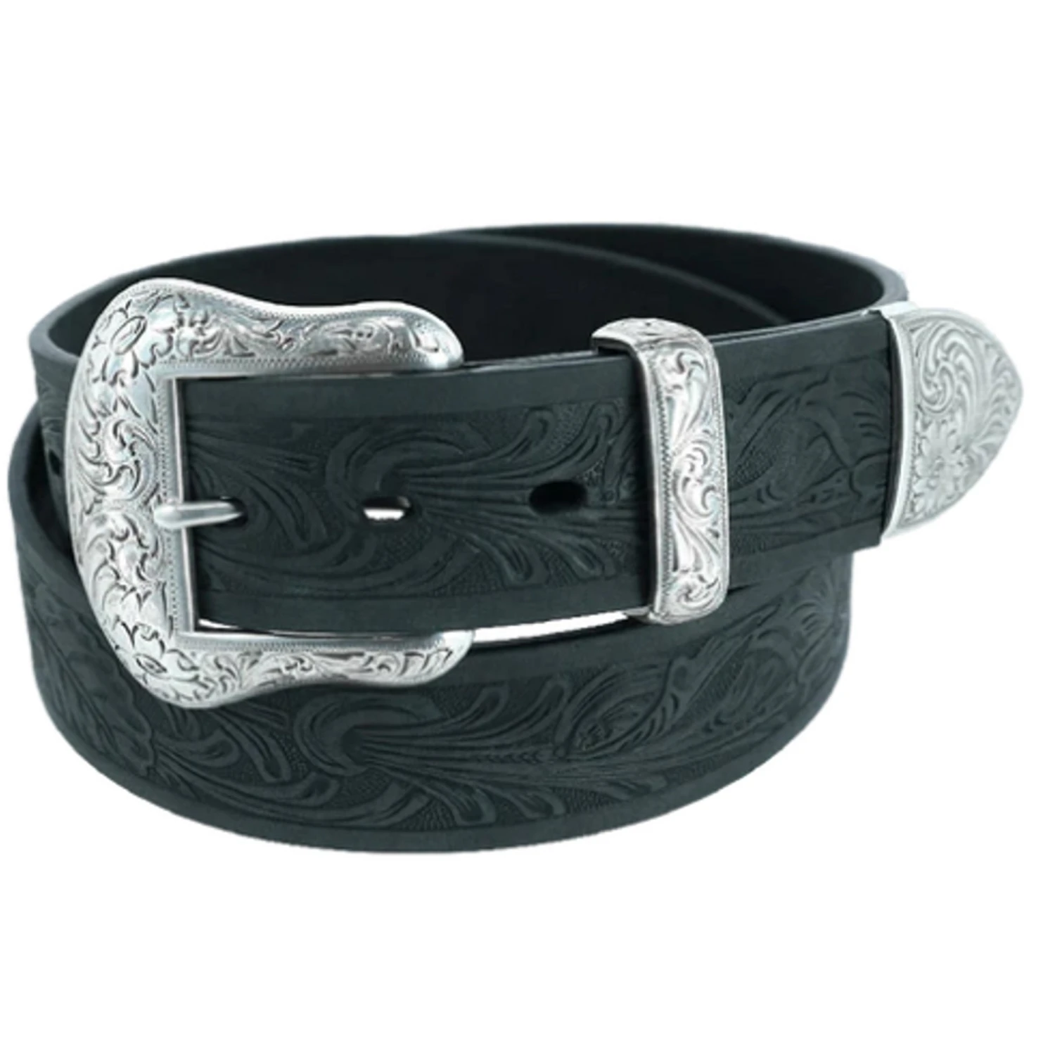 Ariat Men's Black Floral Embossed Belt 3 Ariat Men's Black Floral Embossed Belt