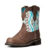 Ariat Brown And Turquoise Aztec Fatbaby -Ariat F20 WMS WEST 10034039 3 4 front 85017.1614636560