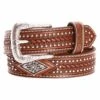 Ariat Kid's Belt -Ariat ariat kids diamond concho tooled leather belts cognac