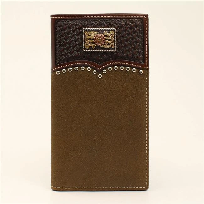 Ariat Basket Weave Embossed Overlay 3 Tone Wallet 3 Ariat Basket Weave Embossed Overlay 3 Tone Wallet